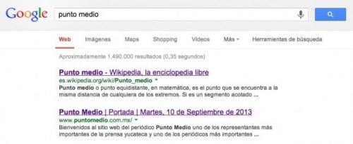 Buscando punto medio en google