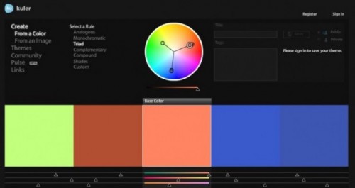 Kuler ayuda a visualizar y crear paletas
